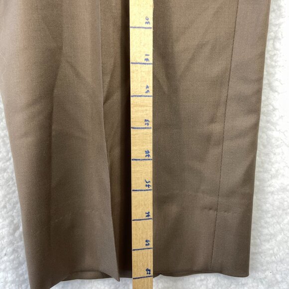 6 East Flat Front Wool Dress Pants Men's 40 Tan Loro Piana Four Seasons Italy - Picture 6 of 10